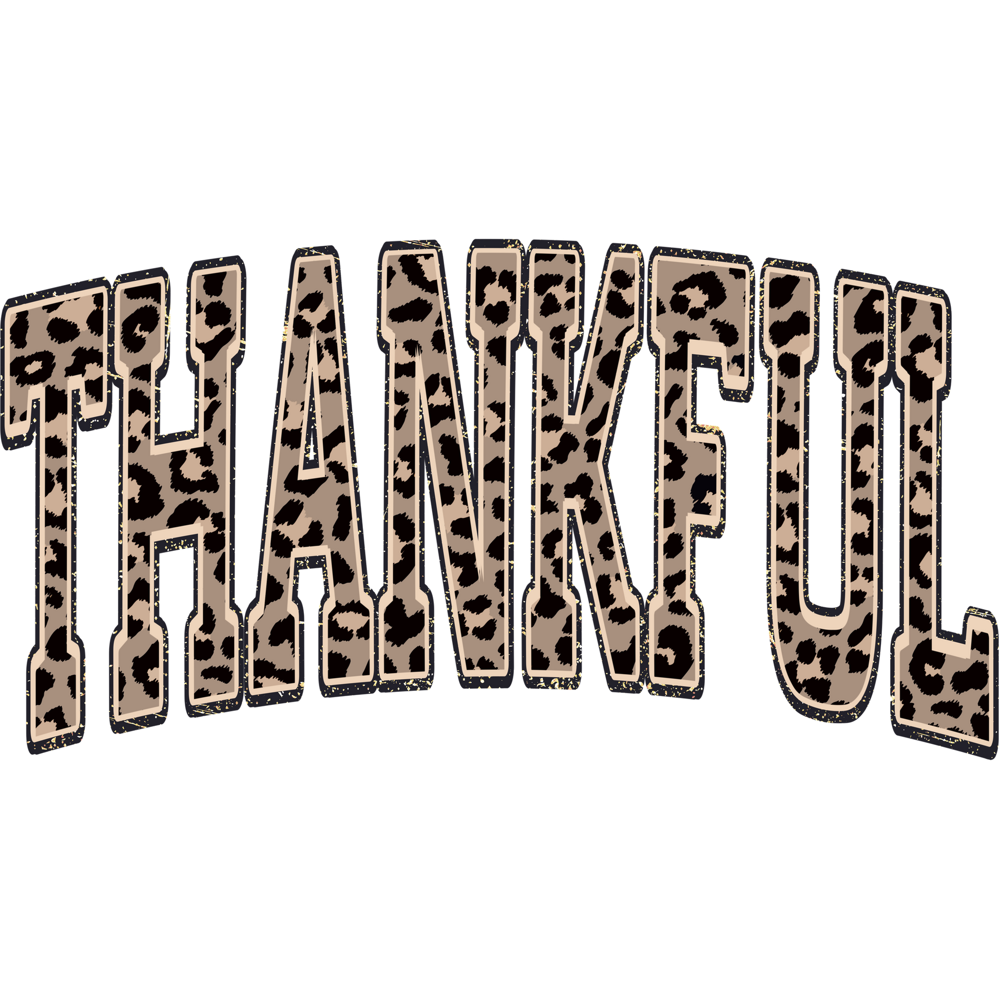 Leopard Print Thankful Statement Decorative Piece