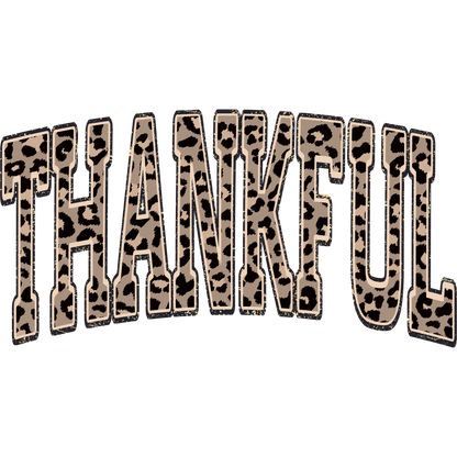 Leopard Print Thankful Statement Decorative Piece