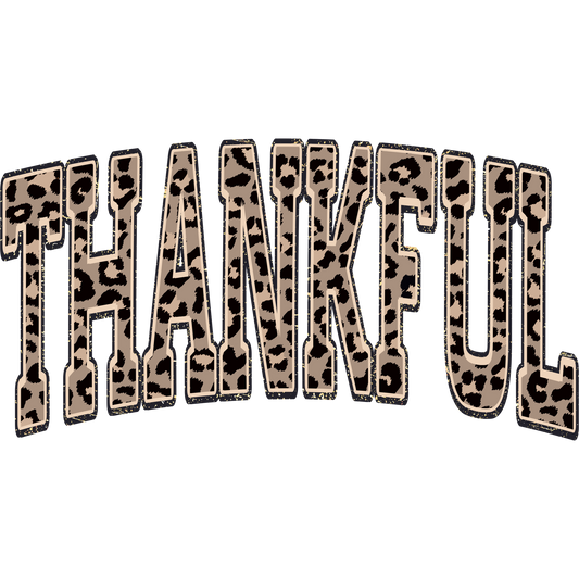 Leopard Print Thankful Statement Decorative Piece