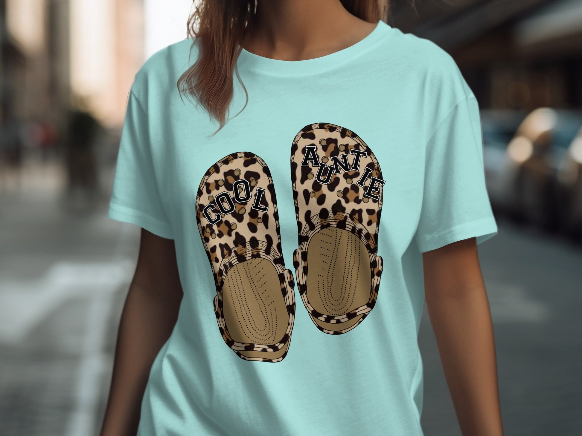 Cool Auntie Flip Flops Graphic Tee Shirt