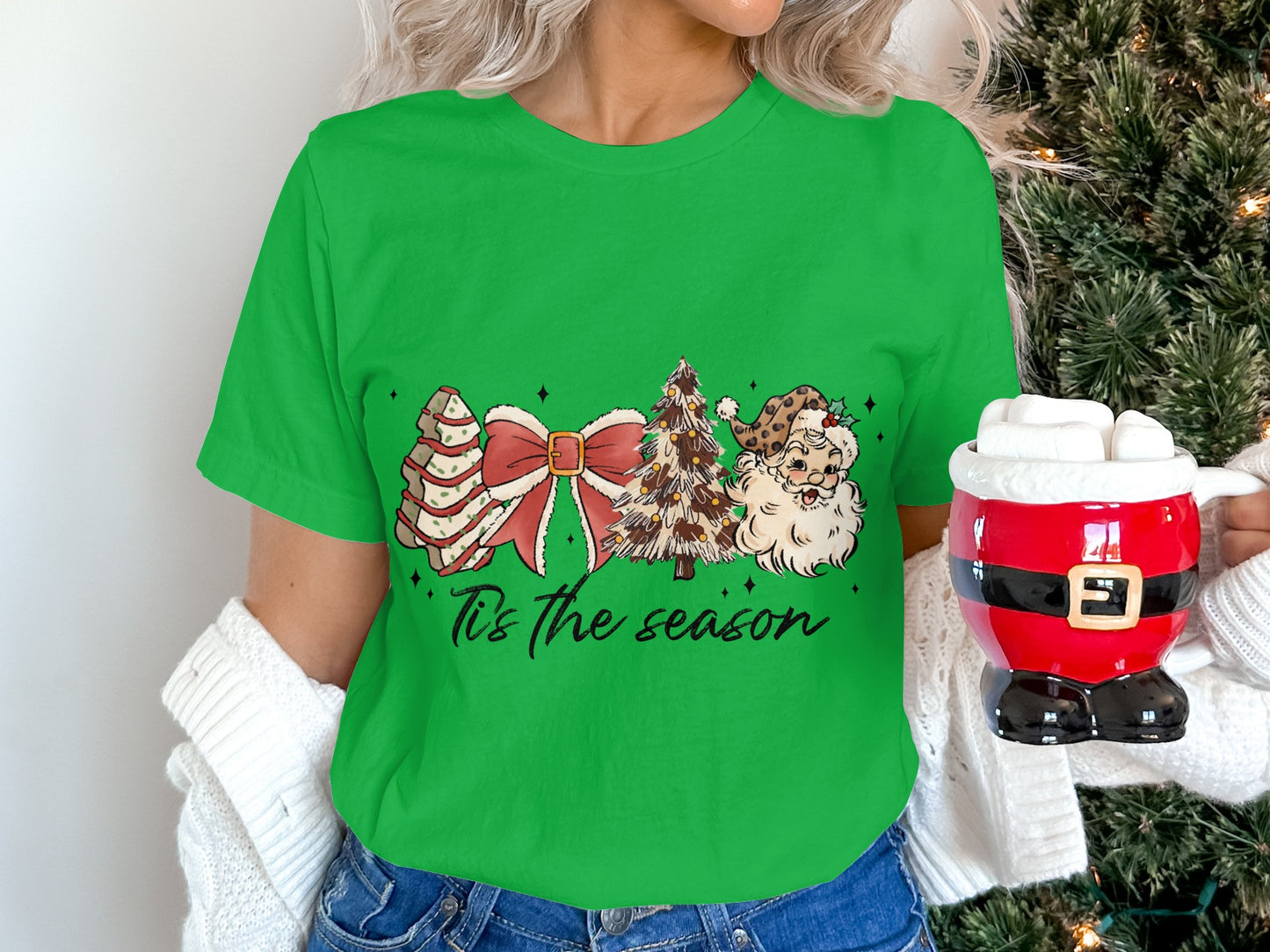 Festive Holiday T-Shirt with Cute Christmas Design