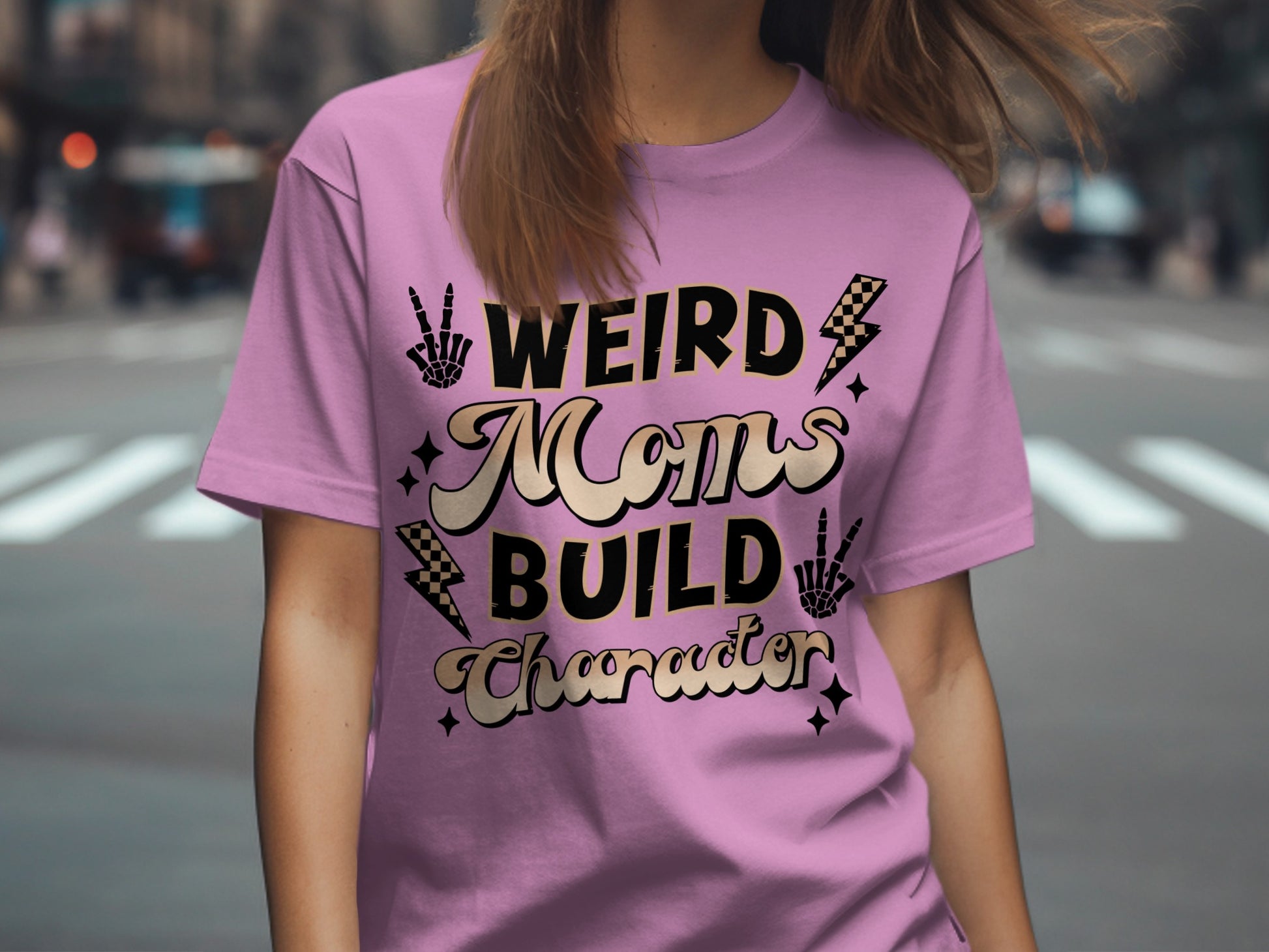 Weird Moms Build Character Graphic Tee