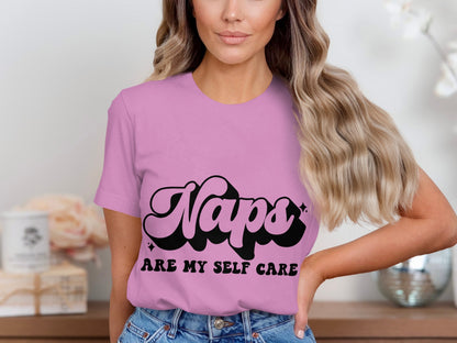 Naps Are My Self Care Graphic Tshirt Casual Top