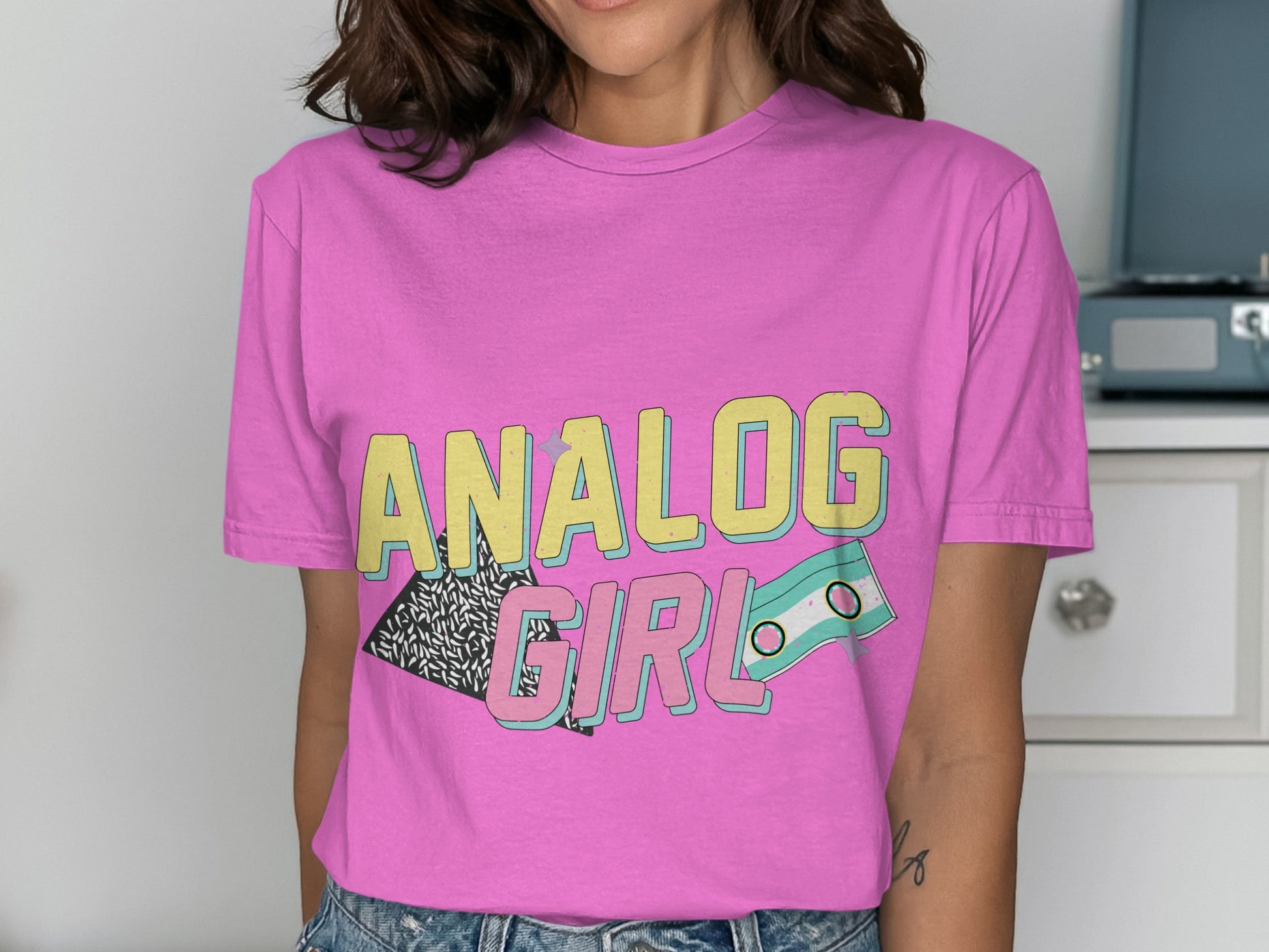 Analog Girl Graphic T-Shirt Retro Style Casual Tee