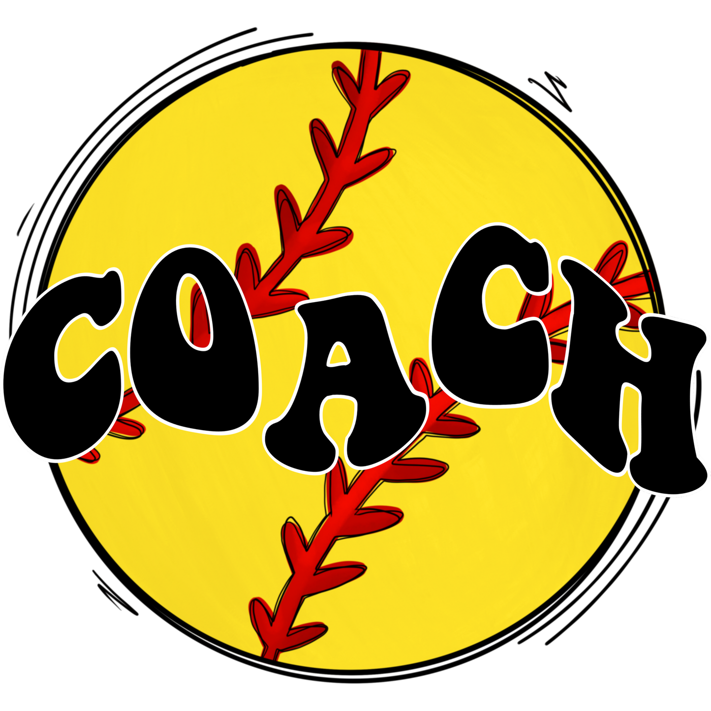 Retro Style Coach Softball Design