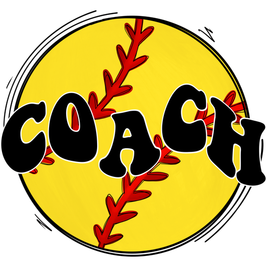 Retro Style Coach Softball Design