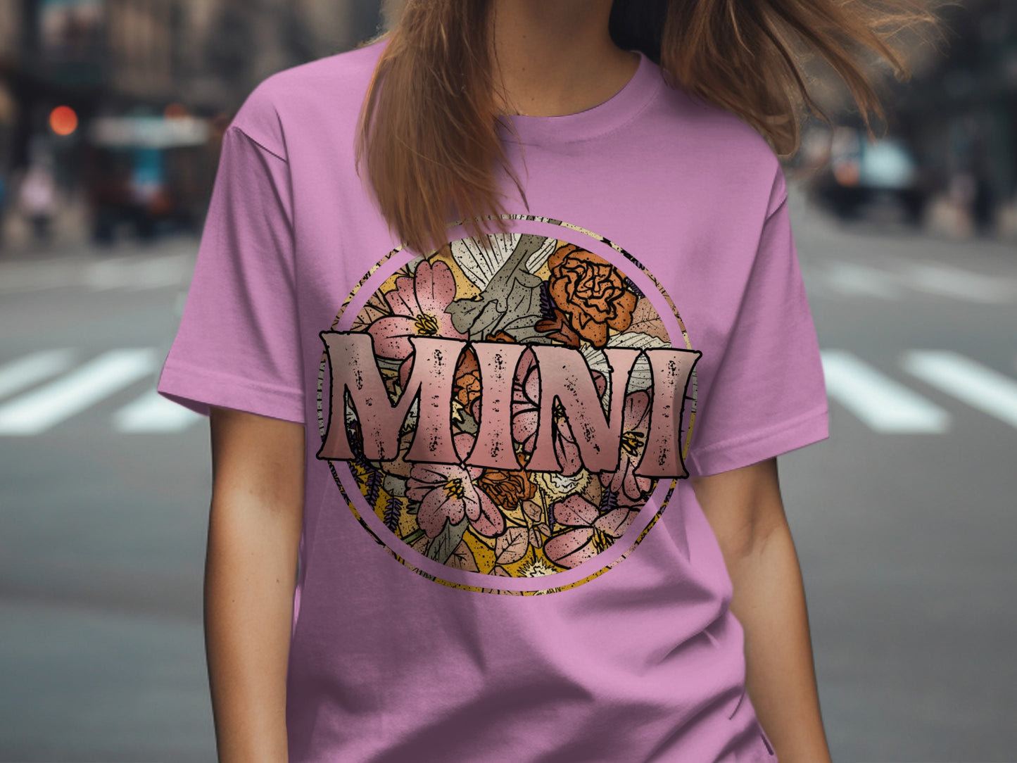 Stylish Purple Floral Graphic Print Mini T-Shirt