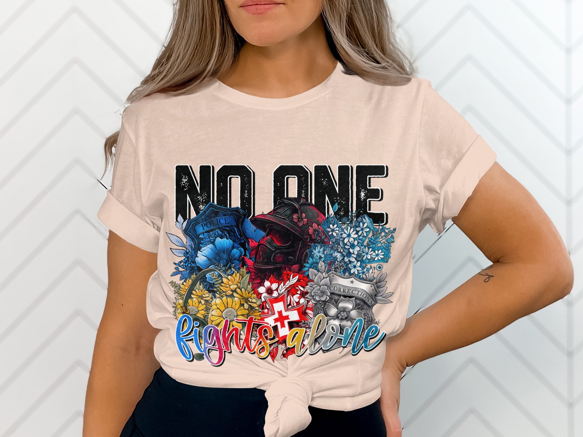 No One Fights Alone Inspirational T-shirt