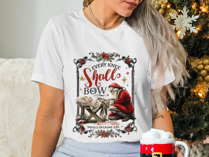 Every Knee Shall Bow Christmas T-Shirt