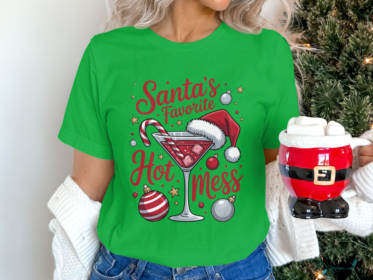 Santa's Favorite Hot Mess Christmas T-Shirt