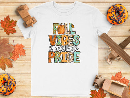 Fall Vibes Astros Pride Graphic Tee Shirt