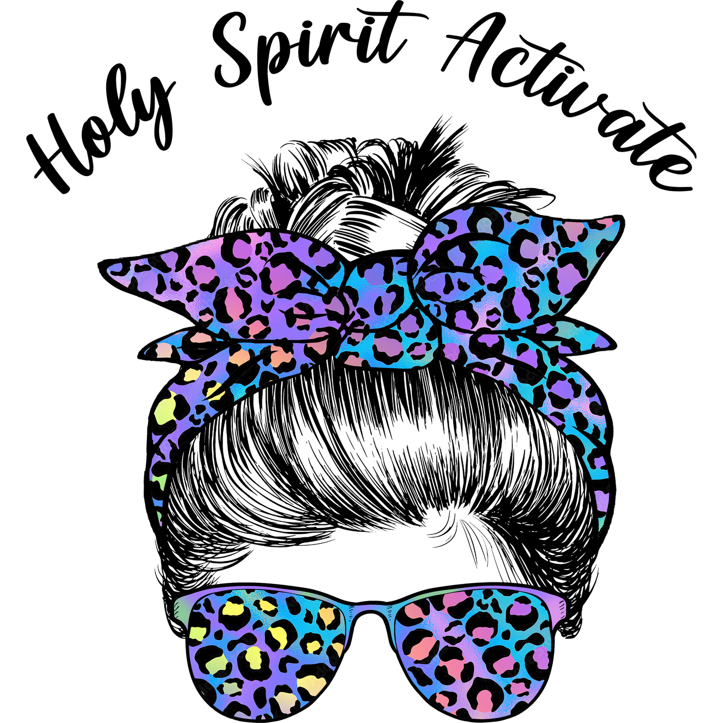 Holy Spirit Activate Leopard Print Hair Bow Product