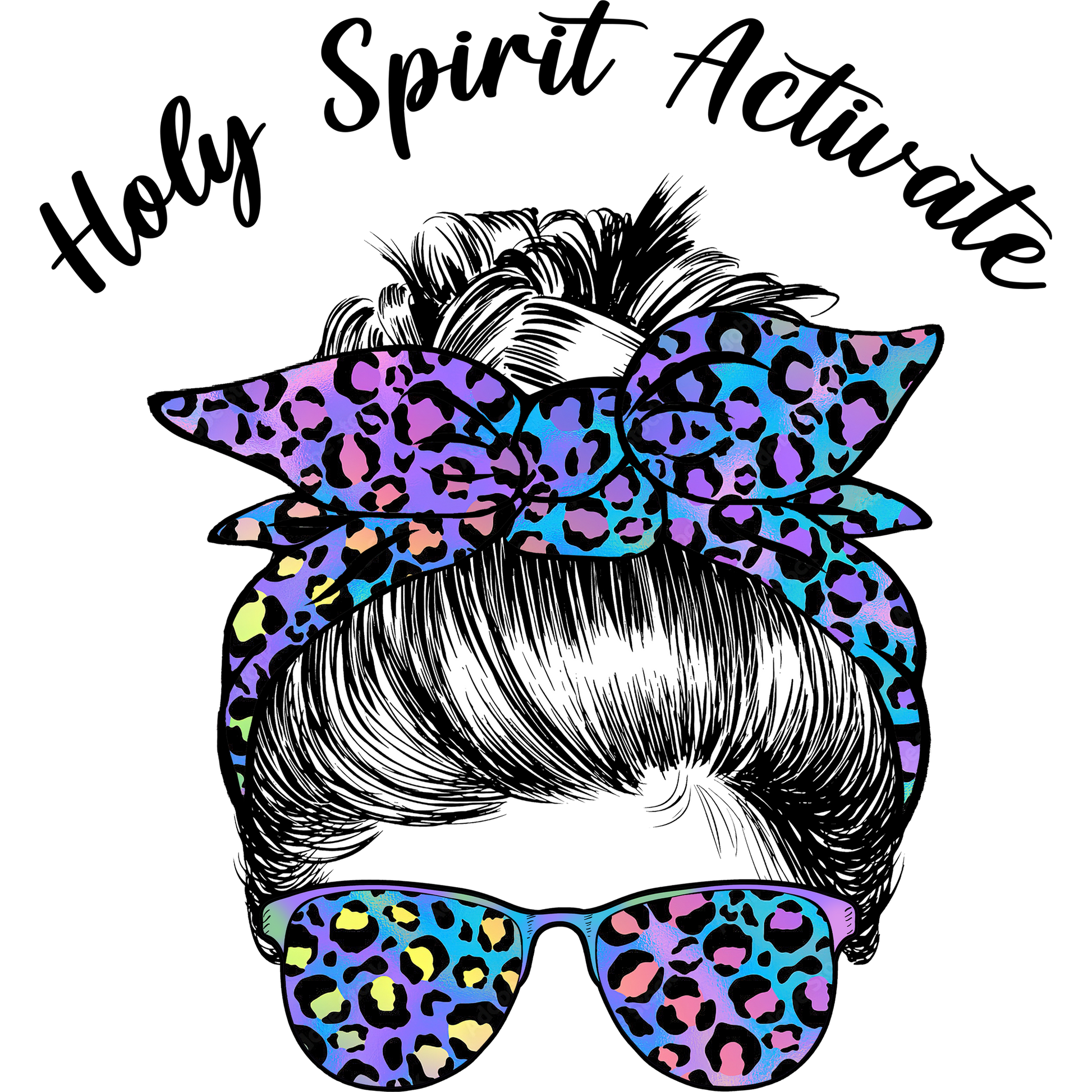 Holy Spirit Activate Leopard Print Hair Bow Product