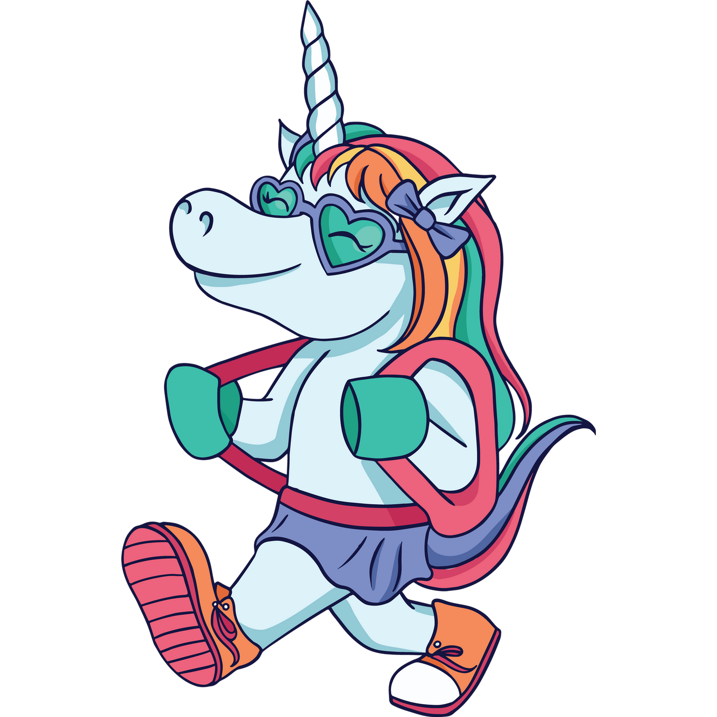 Walking Unicorn with Sunglasses Adorable Print