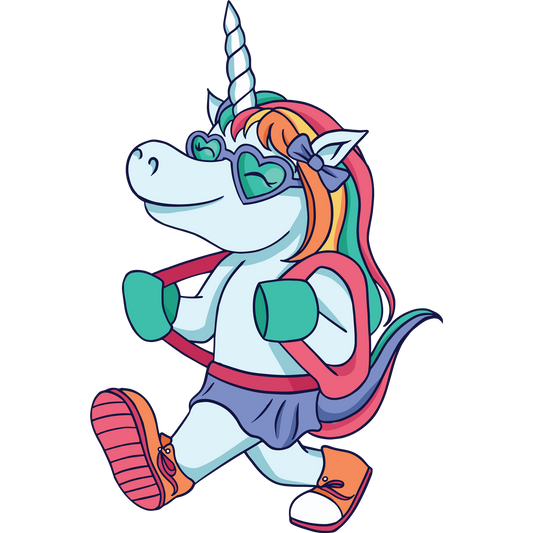 Walking Unicorn with Sunglasses Adorable Print