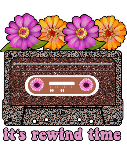 Retro Floral Cassette Design It's Rewind Time Product
