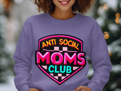 Anti Social Moms Club Funny Quote Graphic Shirt