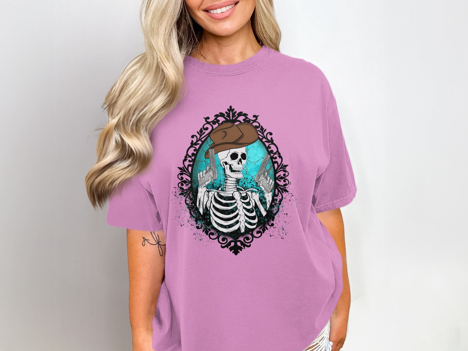 Skeleton in Cowboy Hat Graphic Tee product