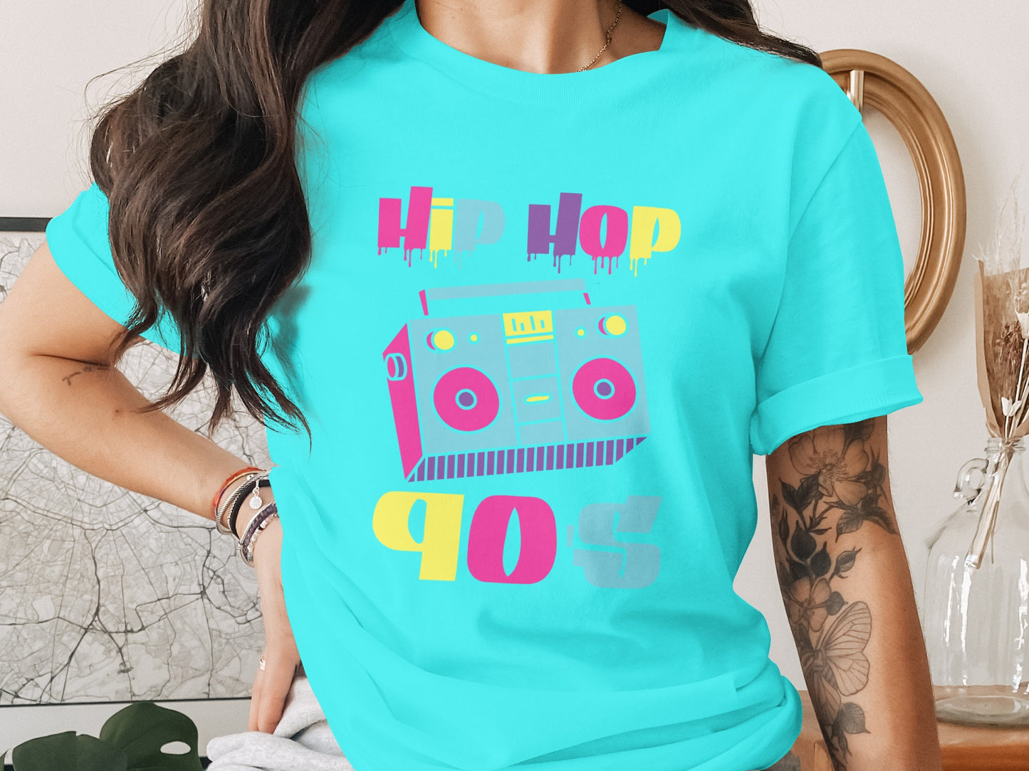 Vibrant Hip Hop 90s Design T-Shirt for Retro Lovers