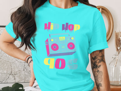 Vibrant Hip Hop 90s Design T-Shirt for Retro Lovers