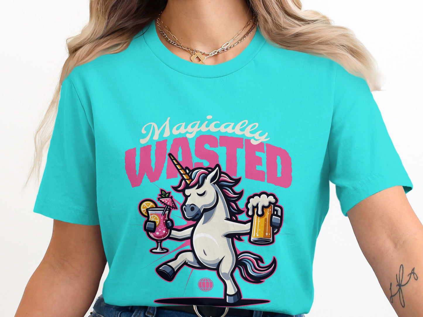 Magically Wasted Unicorn Shirt Fun Graphic Tee