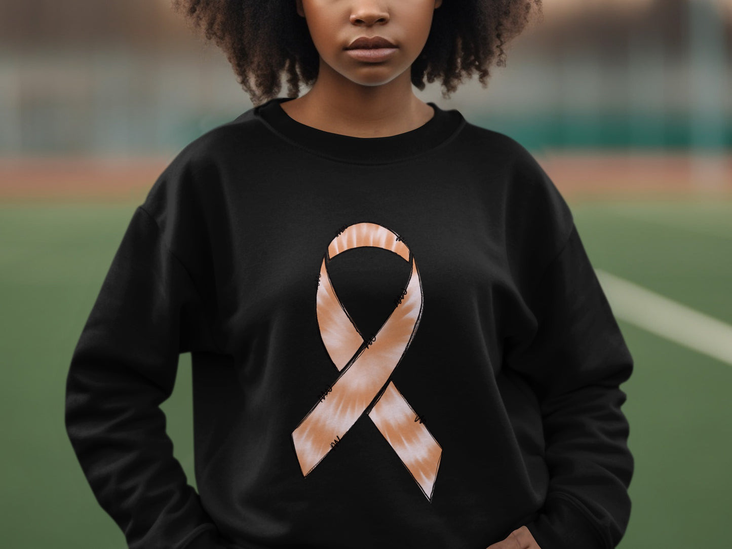 Stylish Ribbon Print Sweatshirt Graphic Design