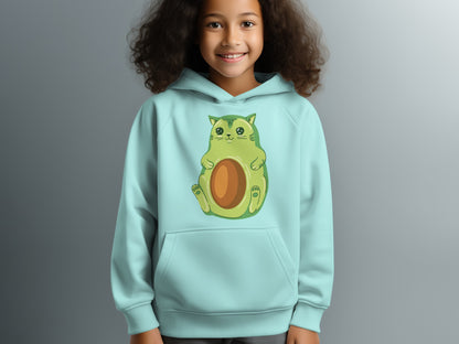 Cute Avocado Cat Kids Pullover Hoodie product