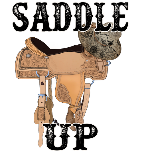 Saddle Up Western Riding Accessories Illustration