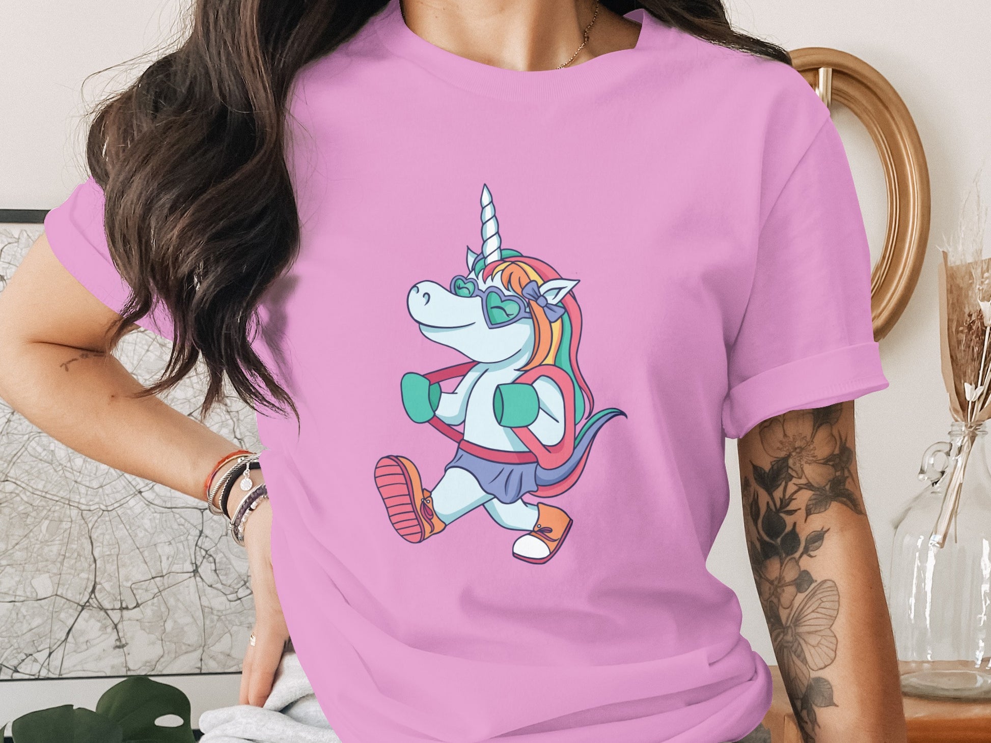 Colorful Running Unicorn Graphic Tee