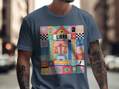 Libra Themed Graphic T-Shirt Astrology Chart