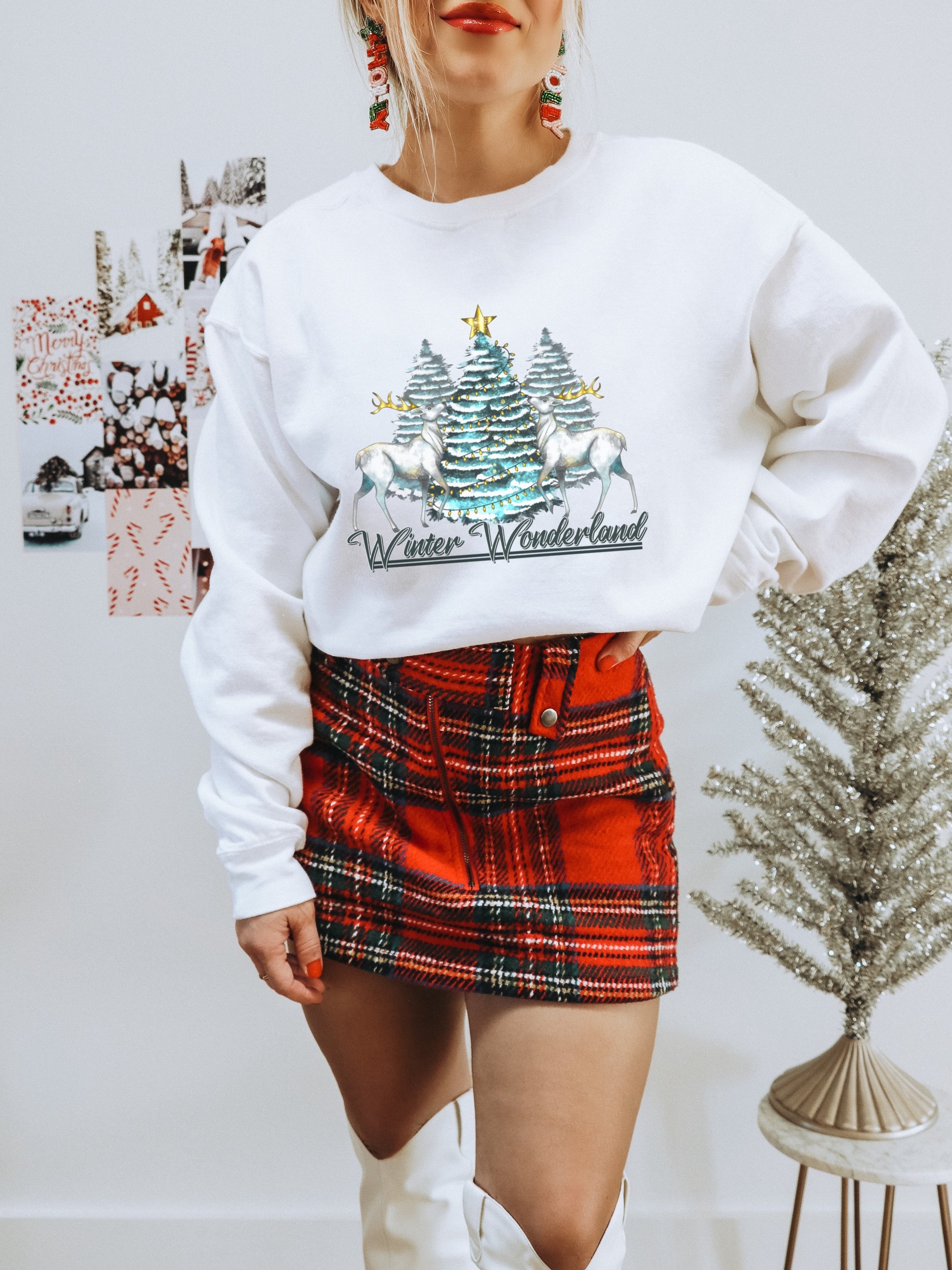 Winter Wonderland Sweatshirt with Festive Reindeer