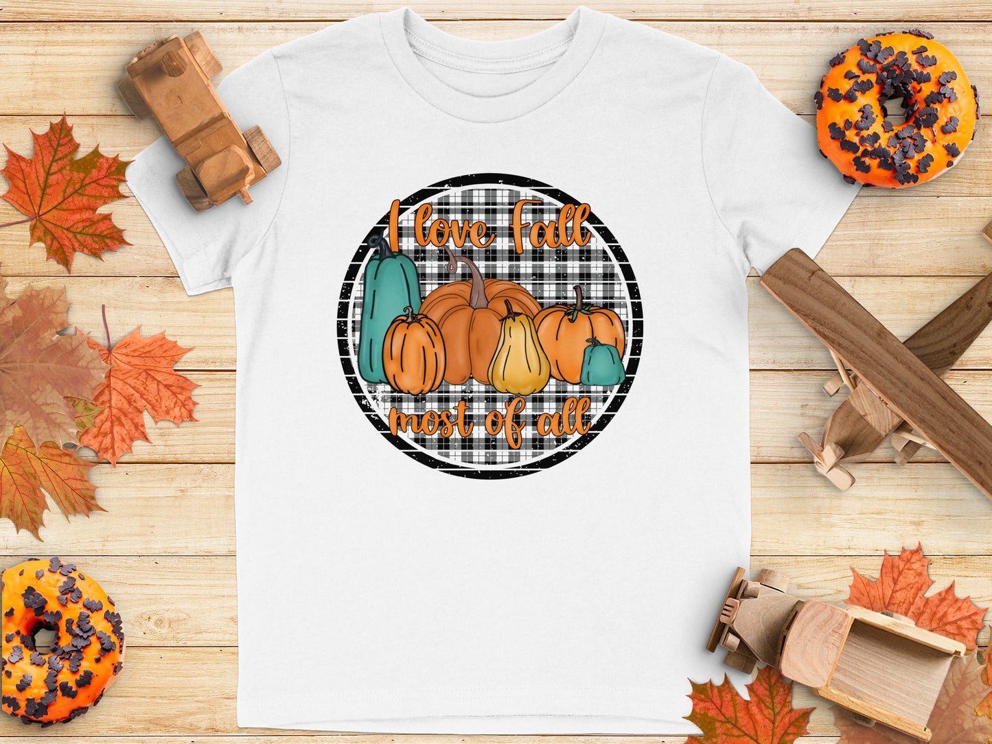 I Love Fall Most of All Graphic Tee Shirt