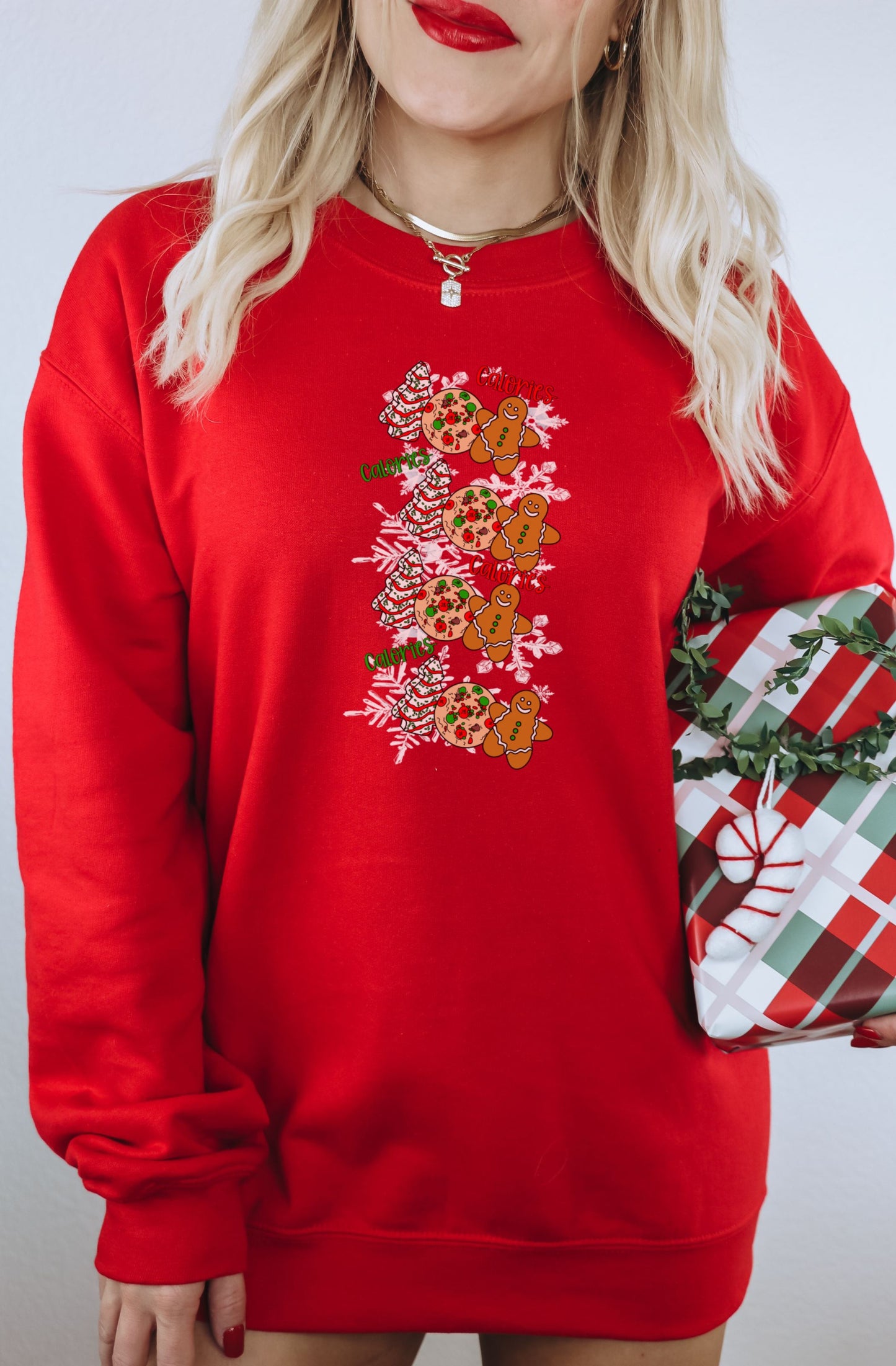 Festive Holiday Sweatshirt with Gingerbread Design