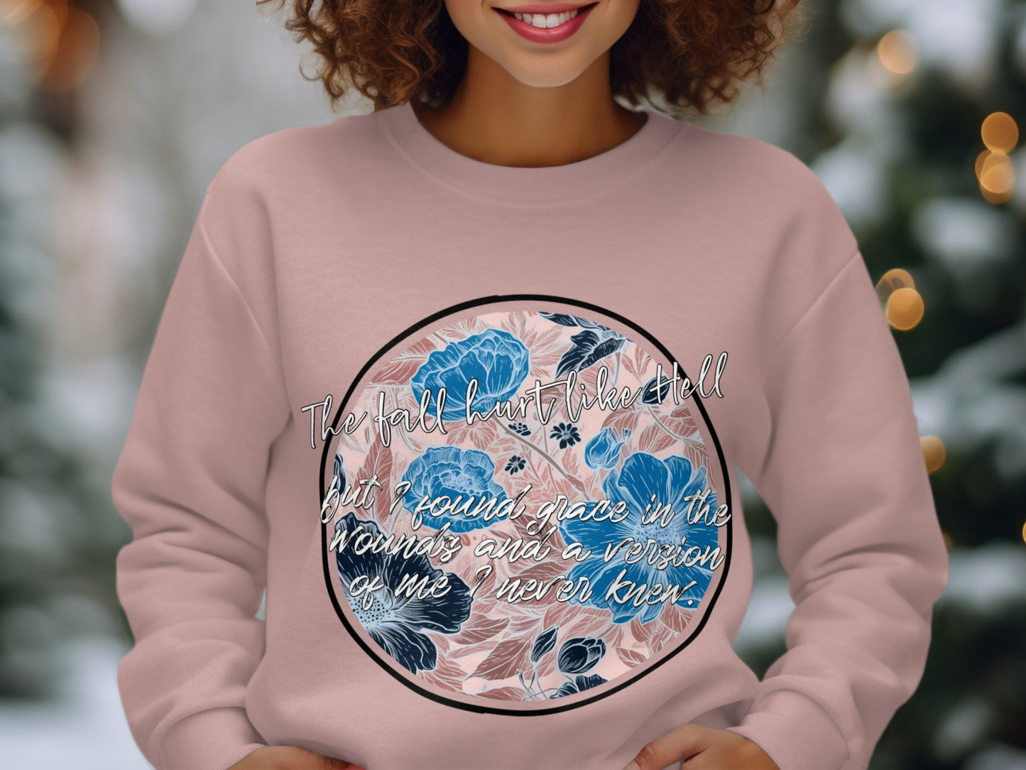 The fall hurt bluebell sweatshirt with round floral design