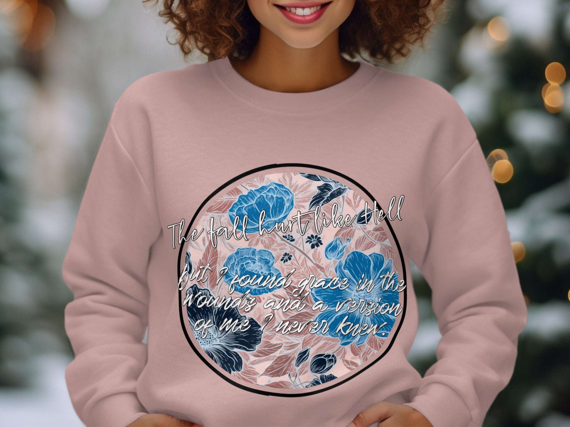 The fall hurt bluebell sweatshirt with round floral design