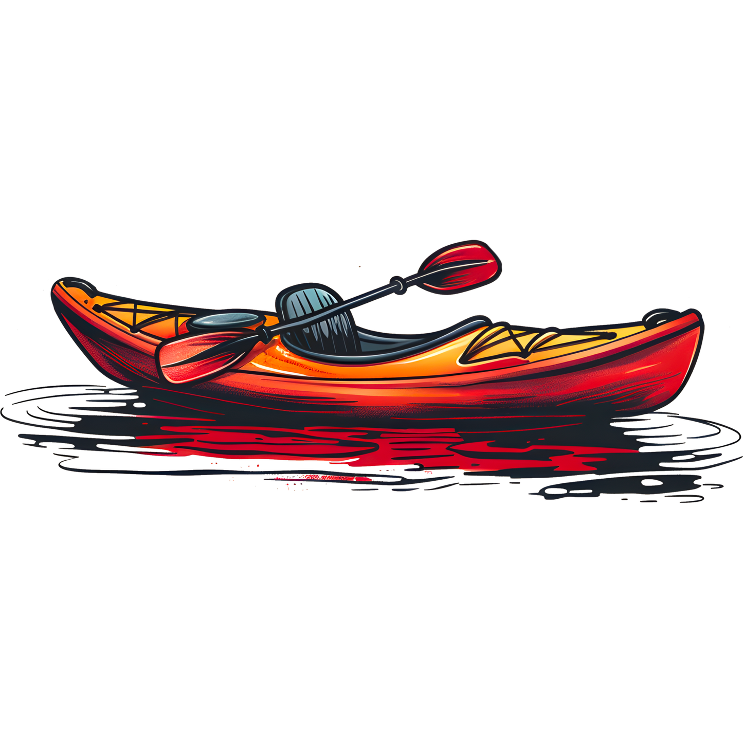 Vibrant red and orange recreational kayak product