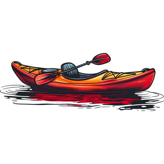 Vibrant red and orange recreational kayak product