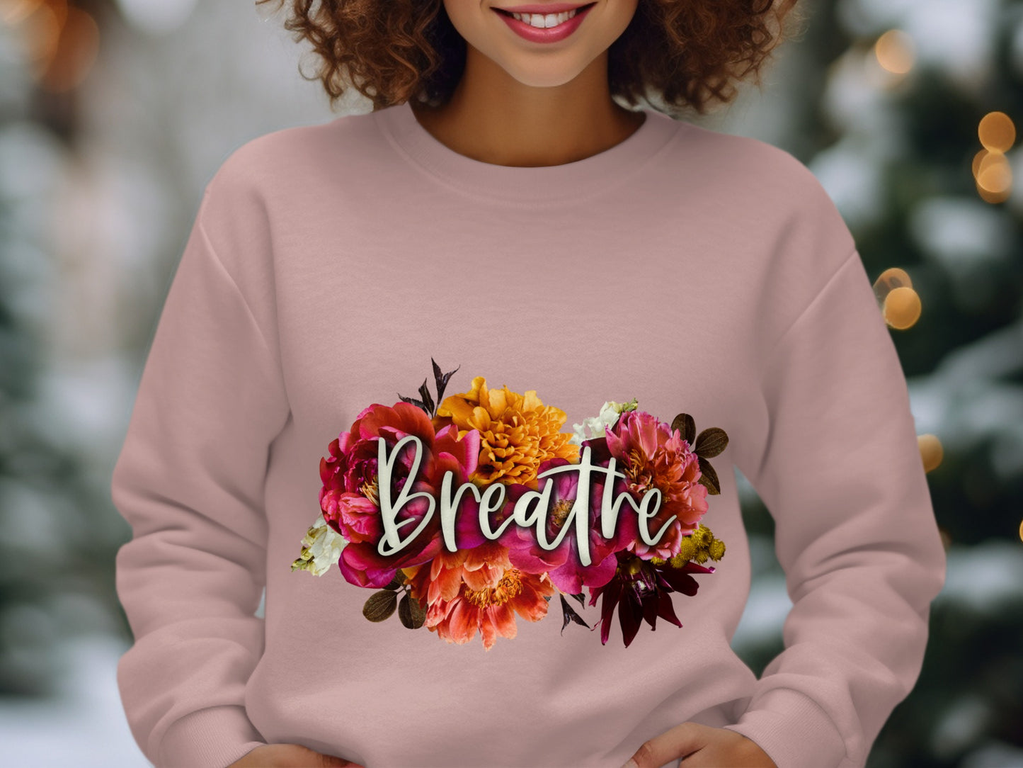 Breathe Floral Themed Graphic Sweatshirt Product
