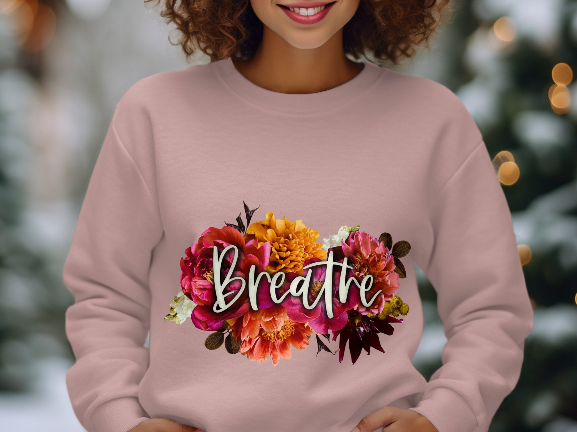 Breathe Floral Themed Graphic Sweatshirt Product