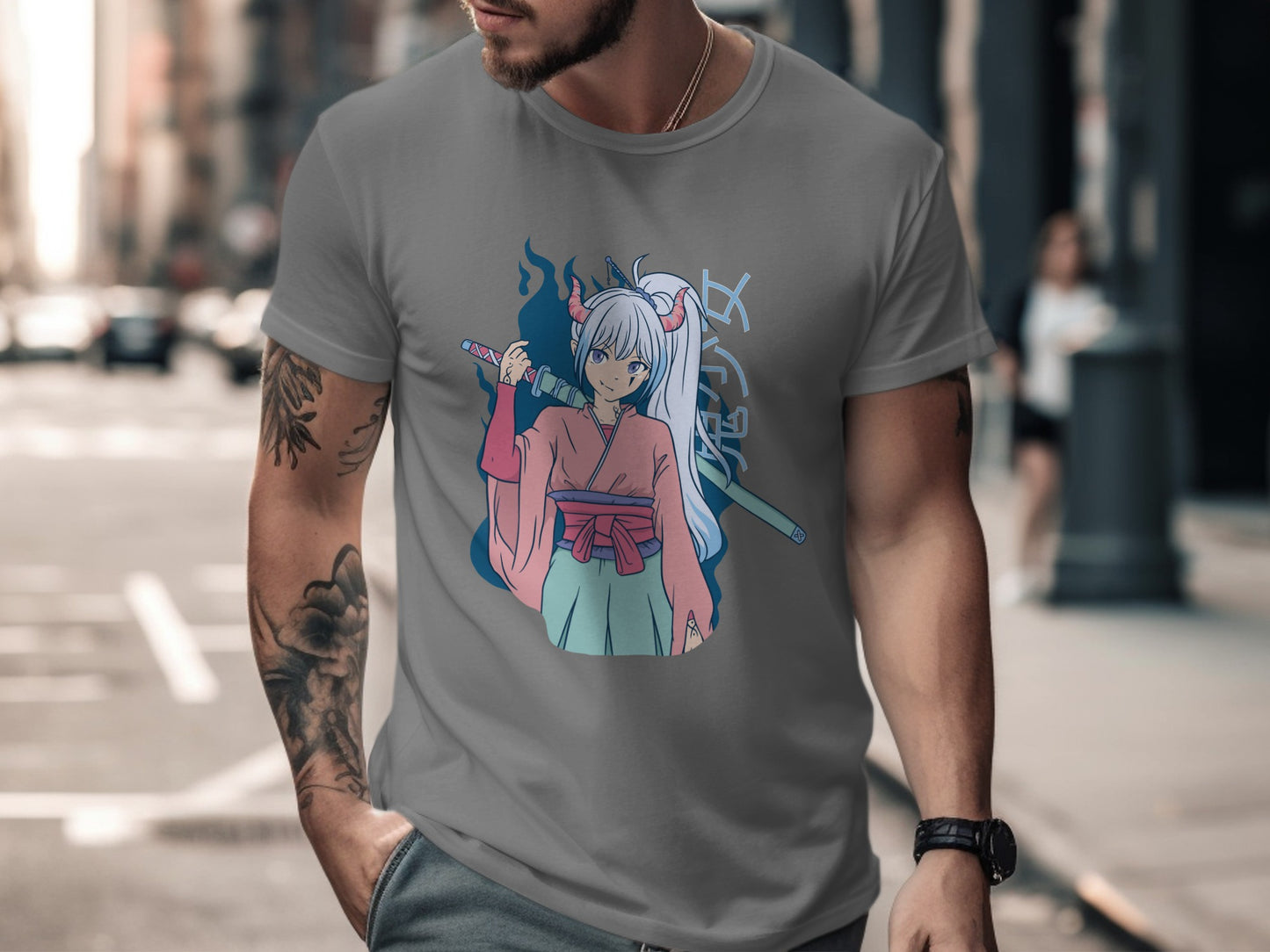 Samurai Warrior Anime Character Graphic T-Shirt