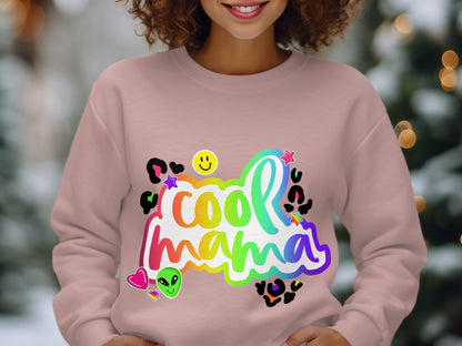 Cool Mama Rainbow Graphic Bold Winter Sweatshirt