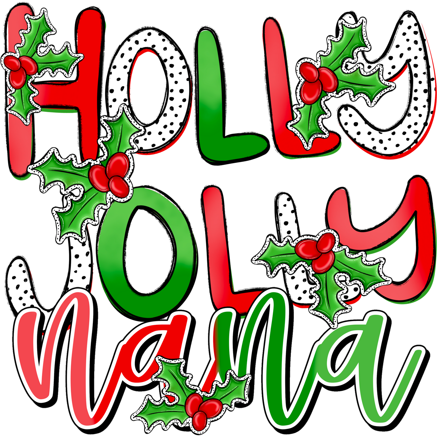 Holly Jolly Nana Festive Holiday Design