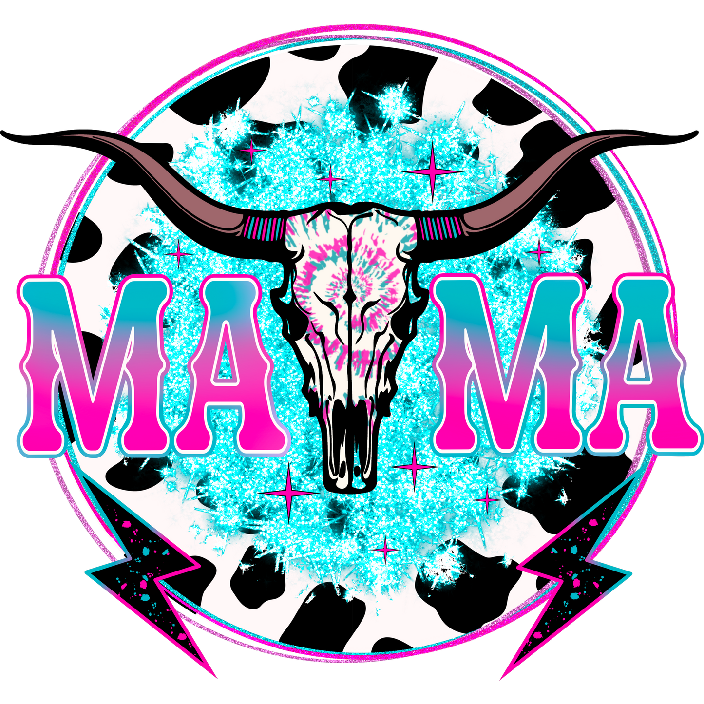 Trendy Mama Skull and Lightning Design accessory