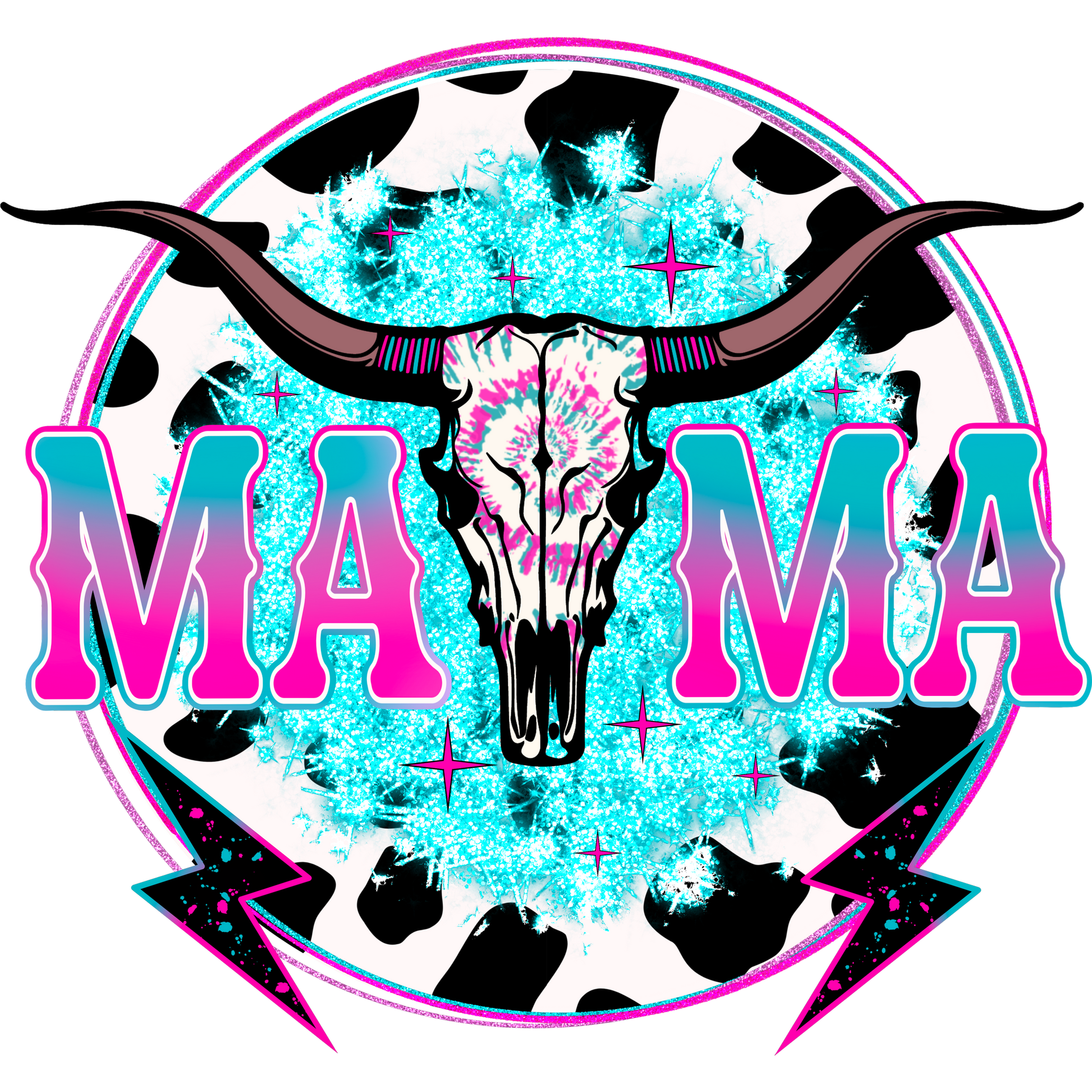 Trendy Mama Skull and Lightning Design accessory