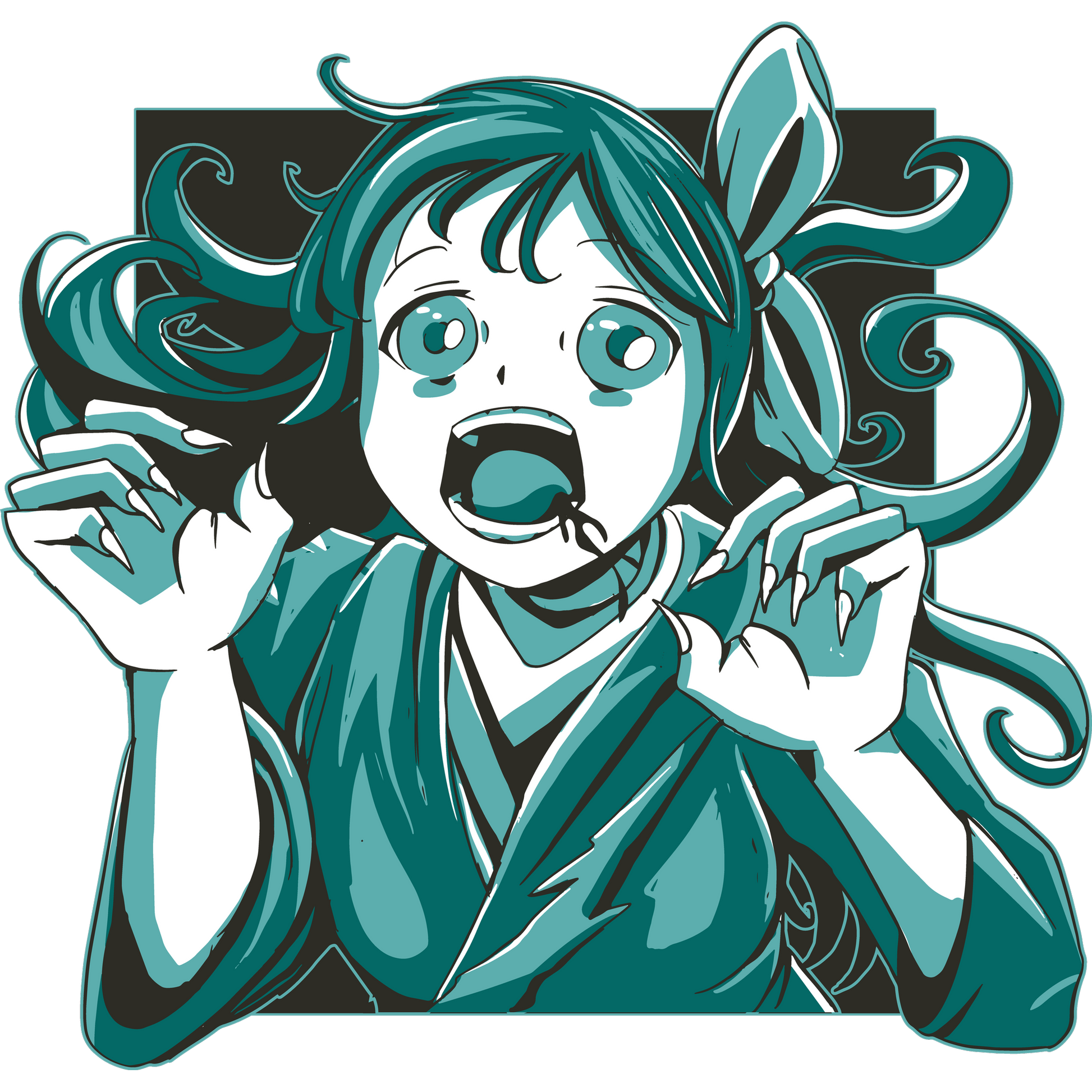 Anime Character With Surprised Expression Art Print