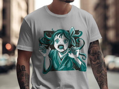 Anime Inspired Shirt Featuring Surprised Character Design