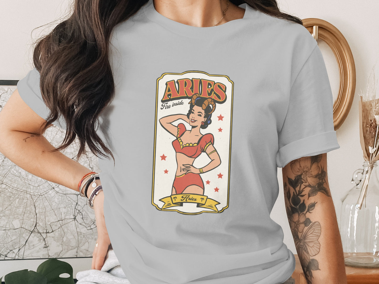 Aries Zodiac Sign Graphic Tee for Star Enthusiasts