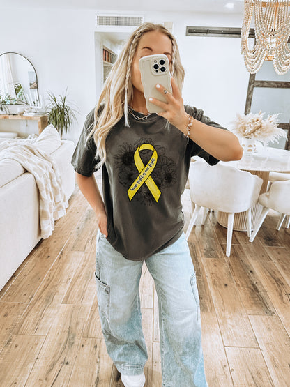 Stylish Yellow Ribbon Graphic Casual Shirt