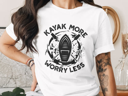Kayak More Worry Less Printed T-shirt Product