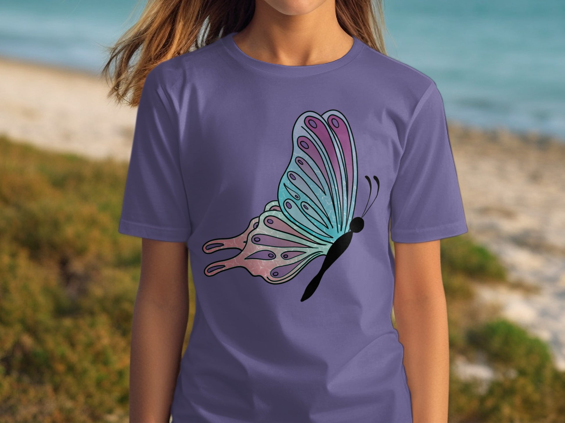 Colorful Butterfly Graphic Tee for Stylish Look